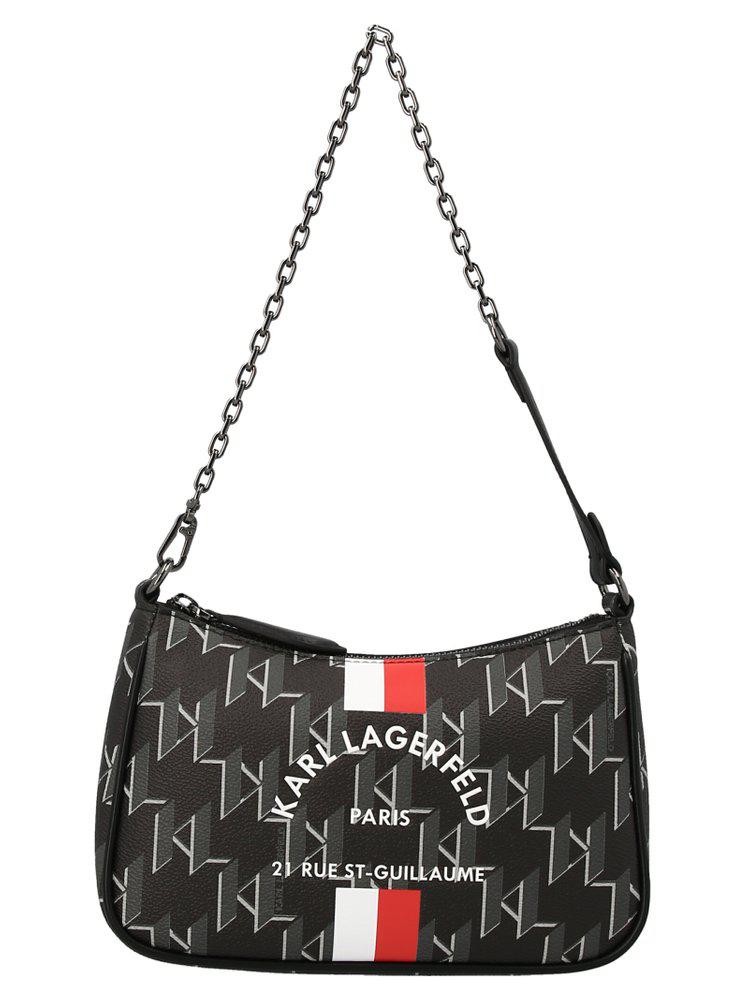 Karl Lagerfeld Rue St-Guillaume Monogram Shoulder Bag商品第1张图片规格展示