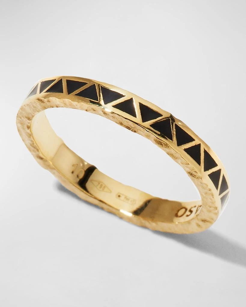 商品Marco Dal Maso|Men's Yellow Gold Manawa Black Enamel Thin Band Ring,价格¥13068,第3张图片详细描述
