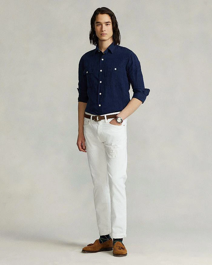 商品Ralph Lauren|Linen & Silk Solid Custom Fit Button Down Utility Shirt,价格¥534,第2张图片详细描述