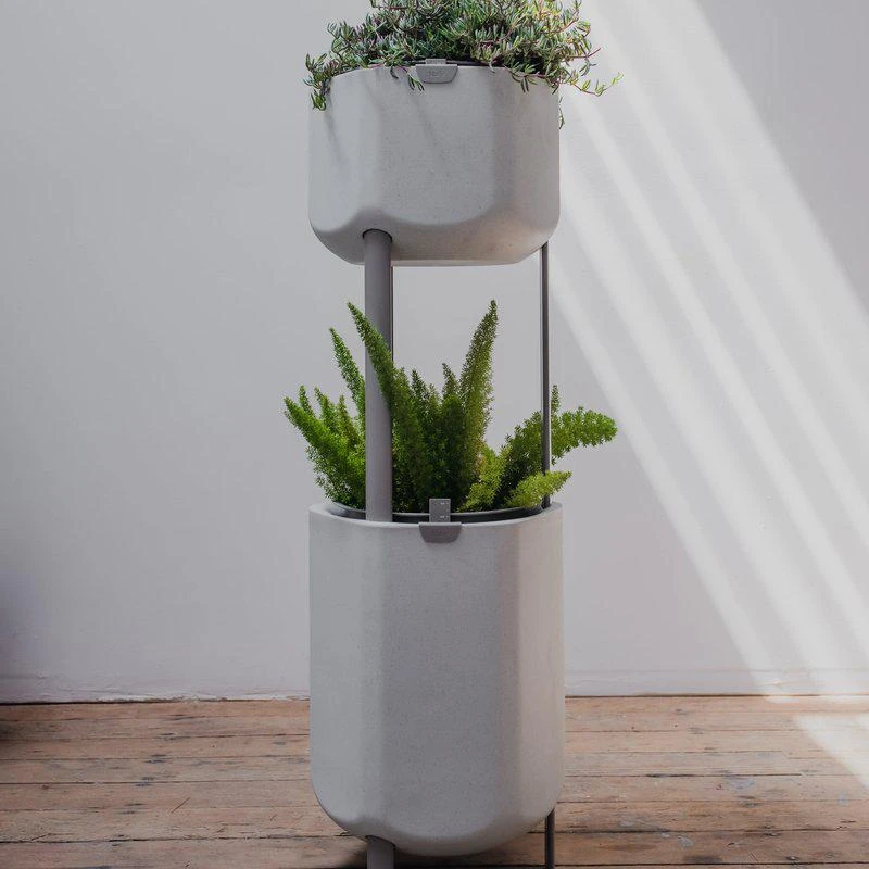 商品Marly Garden|Larger, Stone White Self-Watering Planter ADD ONS: NO LEGS FOR STACKING,价格¥1314,第2张图片详细描述