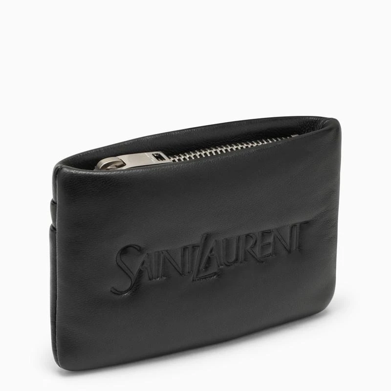 商品Yves Saint Laurent|Black padded leather coin purse with logo,价格¥2435,第1张图片