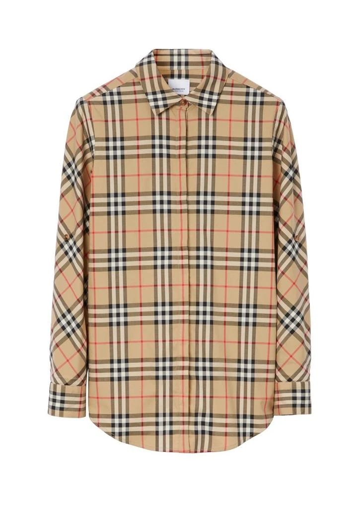 商品Burberry|Vintage check stretch cotton twill shirt,价格¥4623,第1张图片