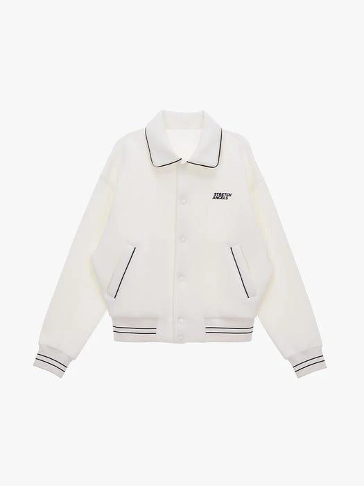商品STRETCH ANGELS|Basic Baseball Jumper_Cream,价格¥1594,第2张图片详细描述