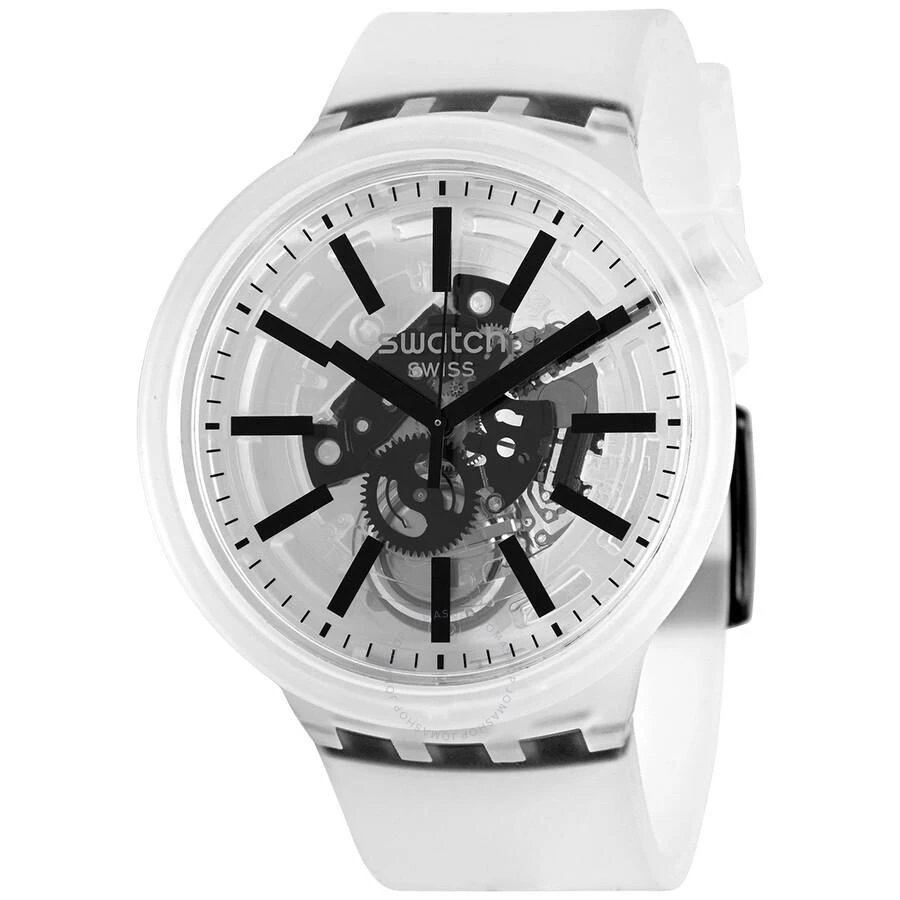 商品Swatch|Black-In-Jelly Quartz White Skeleton Dial Watch SO27E101,价格¥753,第1张图片