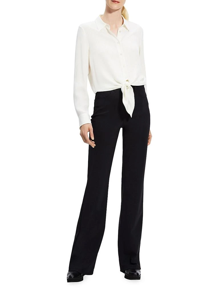 商品Theory|Silk Button-Down Tie-Waist Shirt,价格¥2648,第2张图片详细描述