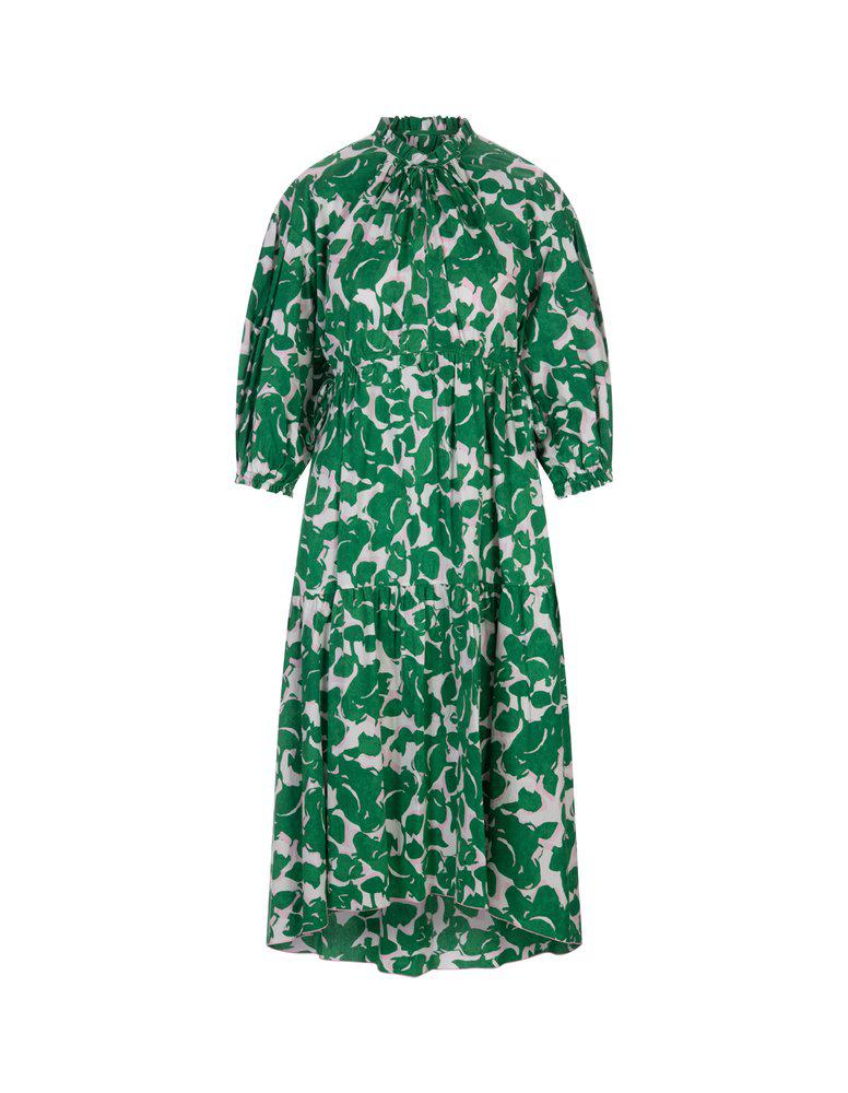 Diane von Furstenberg Artie Floral Printed Ruched Midi Dress商品第1张图片规格展示