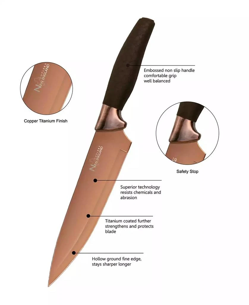 商品New England Cutlery|7-Pc. Titanium Coated Cutlery Set,价格¥690,第3张图片详细描述