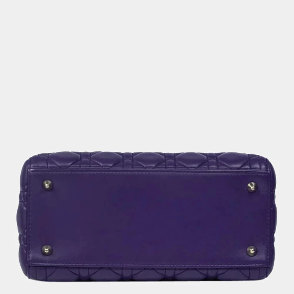 商品[二手商品] Dior|Dior  Purple Leather Small Cannage Lady Dior Tote Bag ,价格¥22199,第4张图片详细描述