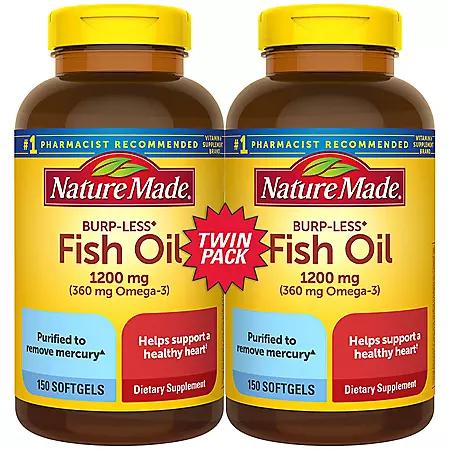 Nature Made 天然纯净鱼油 1,200 mg （300软胶囊，每瓶150粒）商品第1张图片规格展示