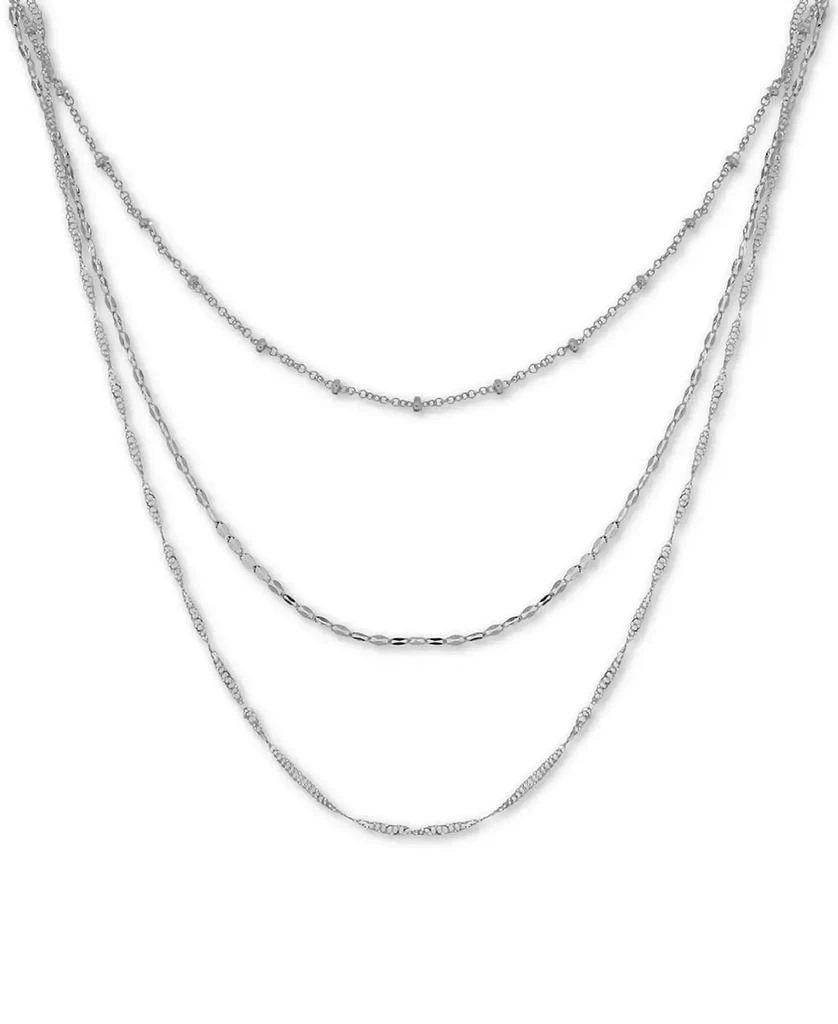 商品Essentials|Silver Plated Multi-Chain 18" Layered Statement Necklace,价格¥132,第1张图片