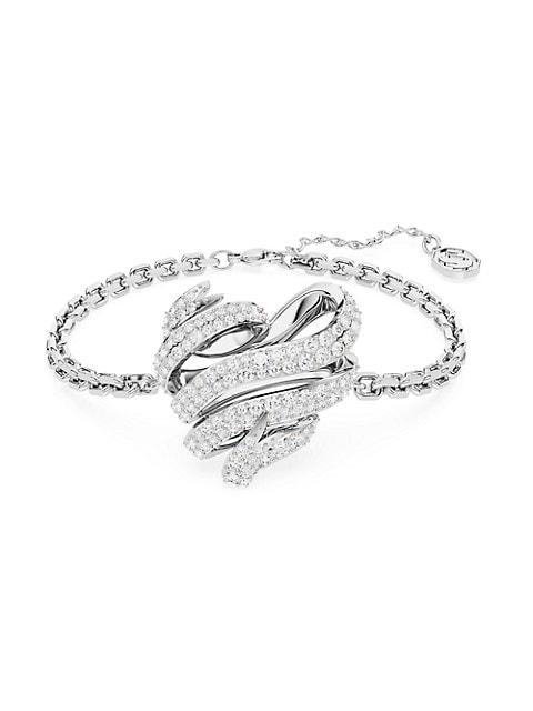 Volta Rhodium-Plated & Cubic Zirconia Swirling Heart Bracelet商品第1张图片规格展示