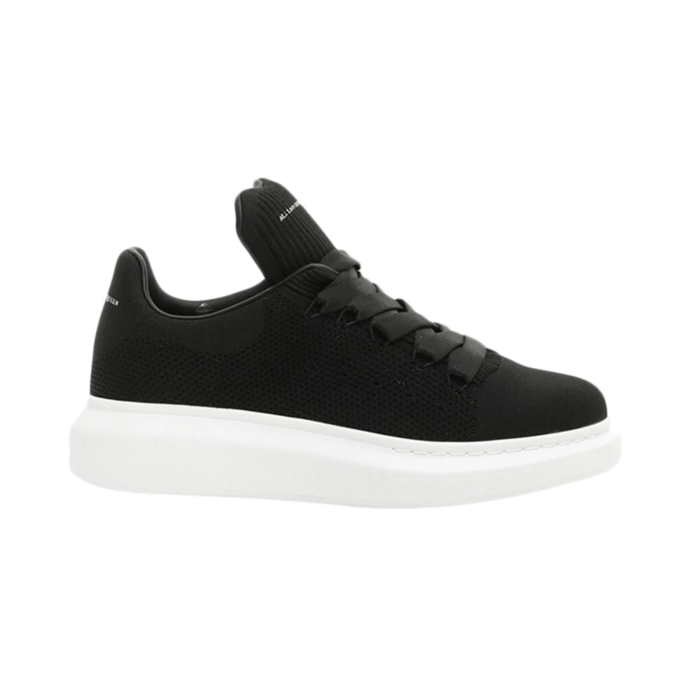 商品[国内直发] Alexander McQueen|Alexander McQueen 亚历山大·麦昆 女士黑色针织皮革休闲鞋 533699-W4I90-1000,价格¥2570,第1张图片