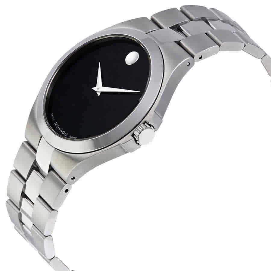 商品Movado|Movado Black Dial Stainless Steel Mens Watch 0606555,价格¥2218,第4张图片详细描述