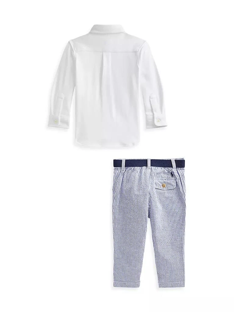 商品Ralph Lauren|Baby Boy's Shirt, Belt & Seersucker Pants Set,价格¥235,第2张图片详细描述