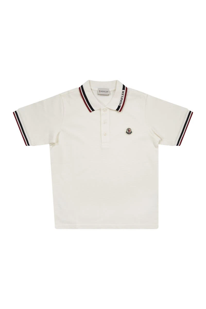 商品Moncler|Polo shirt with tricolour finish J19548A000128496W 034 034,价格¥731,第1张图片