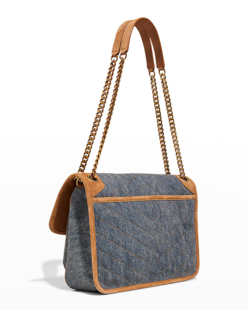 Niki Medium YSL Denim Shoulder Bag商品第4张图片规格展示