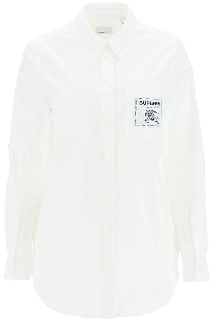 商品Burberry|Burberry Logo Patch Long-Sleeved Shirt,价格¥2929,第1张图片