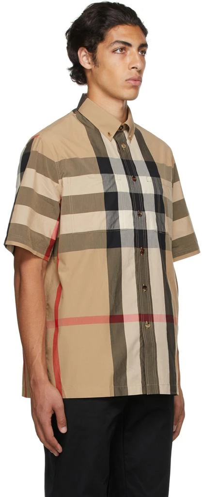 商品Burberry|驼色格纹短袖衬衫,价格¥4576,第2张图片详细描述