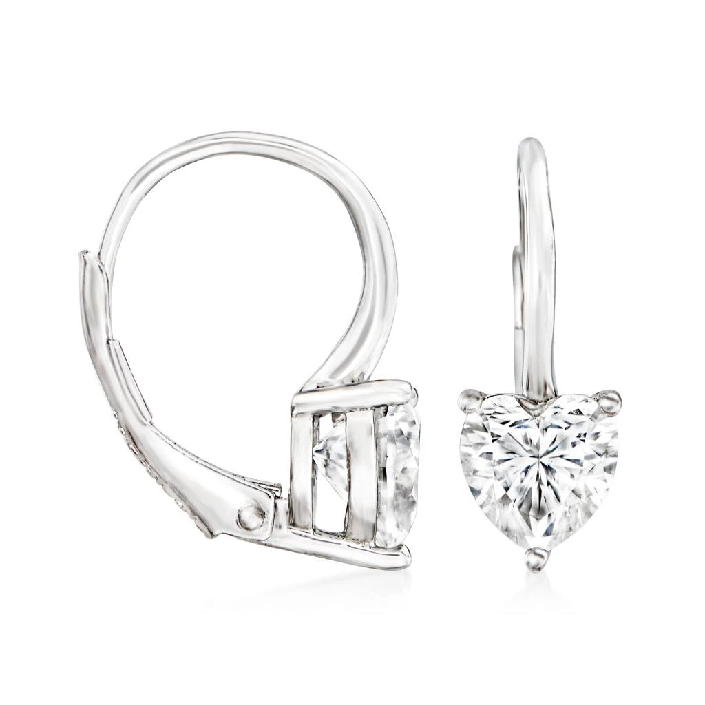 商品Ross-Simons|Ross-Simons Moissanite Heart Earrings in Sterling Silver,价格¥1037,第3张图片详细描述