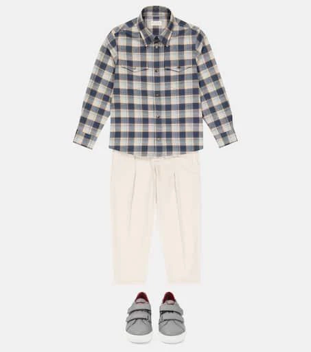 商品Brunello Cucinelli|法兰绒格纹衬衫,价格¥2826,第2张图片详细描述