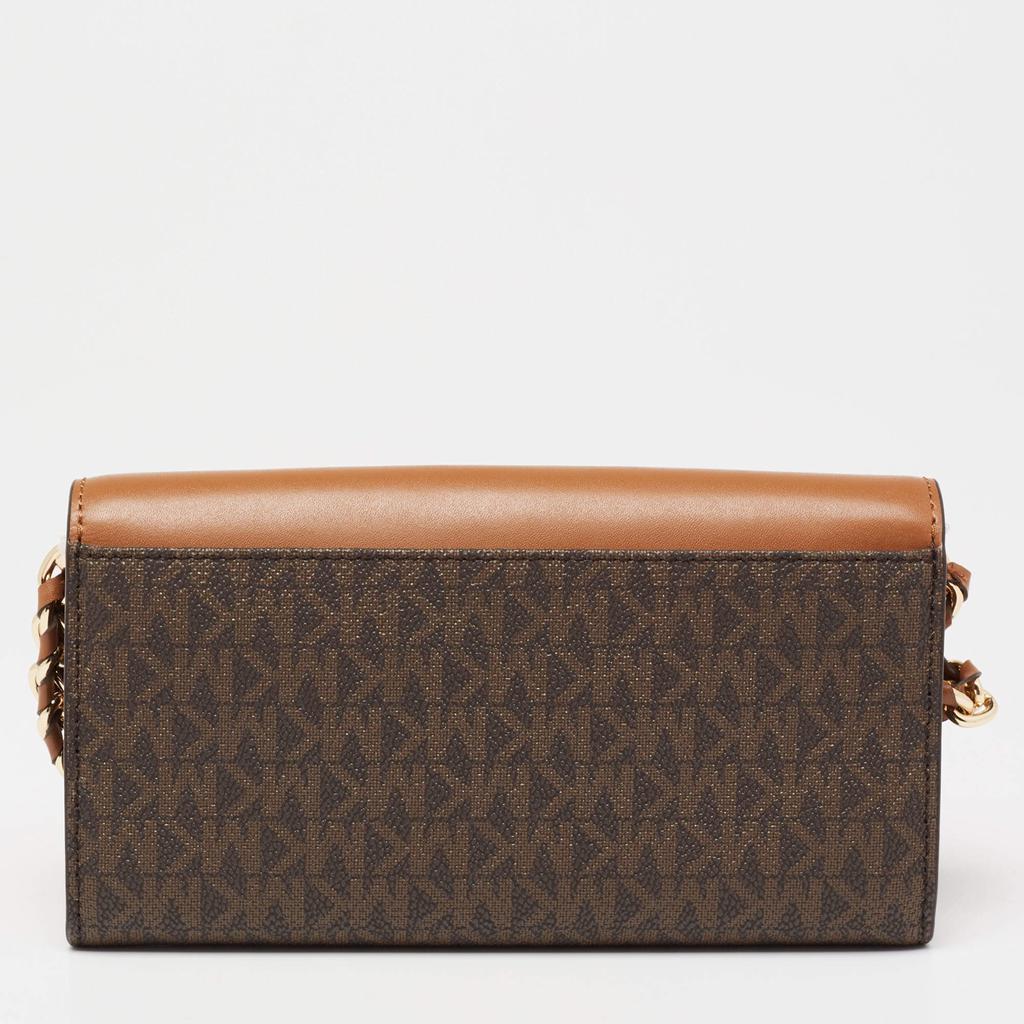 商品[二手商品] Michael Kors|MICHAEL Michael Kors Brown Signature Coated Canvas And Leather Wallet on Chain,价格¥2400,第7张图片详细描述