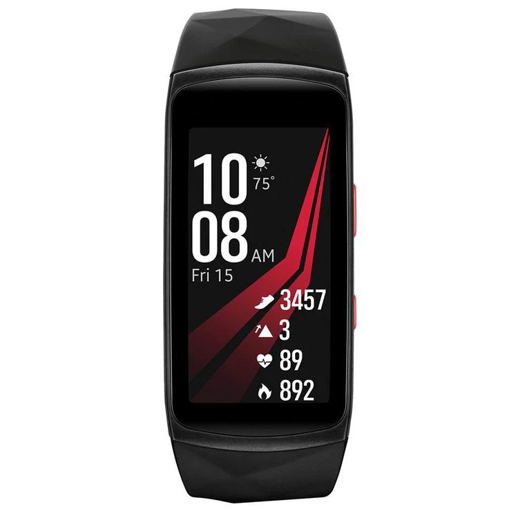 商品Samsung|Unisex Gear Fit2 Pro Diamond Black & Red Rubber Smart Watch 25x51mm,价格¥1271,第1张图片