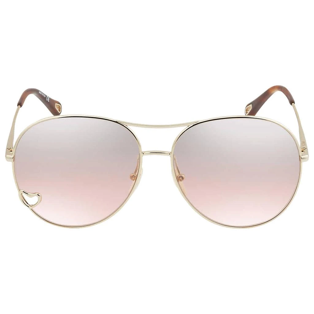 商品Chloé|Chloe Pink Pilot Ladies Sunglasses CH0028S 004 63,价格¥1121,第2张图片详细描述