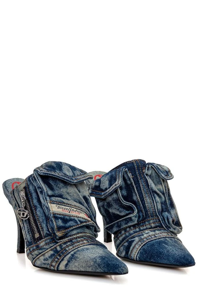 商品Diesel|Diesel D-Venus Pocket Ml Denim Mules,价格¥2573-¥4397,第3张图片详细描述