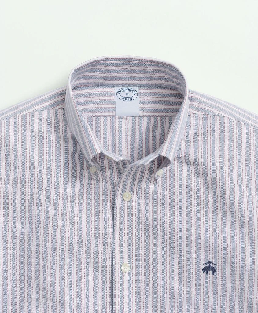 商品Brooks Brothers|男士 弹力棉免烫牛津 Polo 扣领、轮廓条纹衬衫,价格¥413,第2张图片详细描述