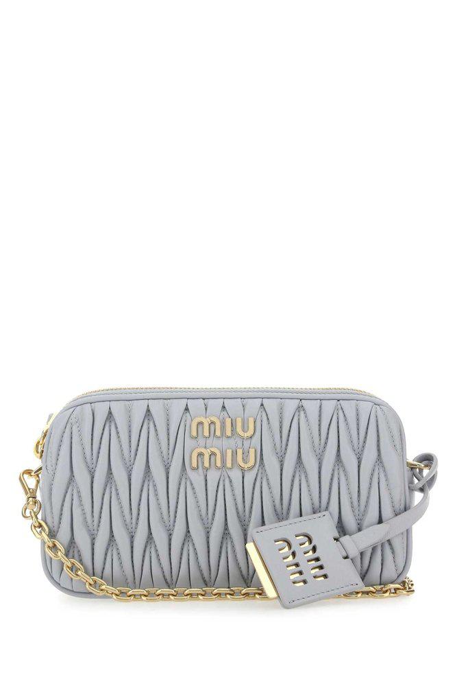 Miu Miu Matelassé Logo Plaque Mini Shoulder Bag商品第1张图片规格展示