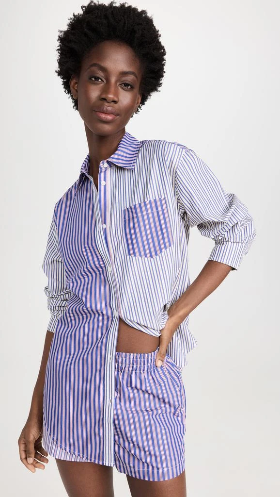 商品Solid & Striped|Solid & Striped The Cherry X 学院风条纹牛津布长款衬衣,价格¥1457,第2张图片详细描述