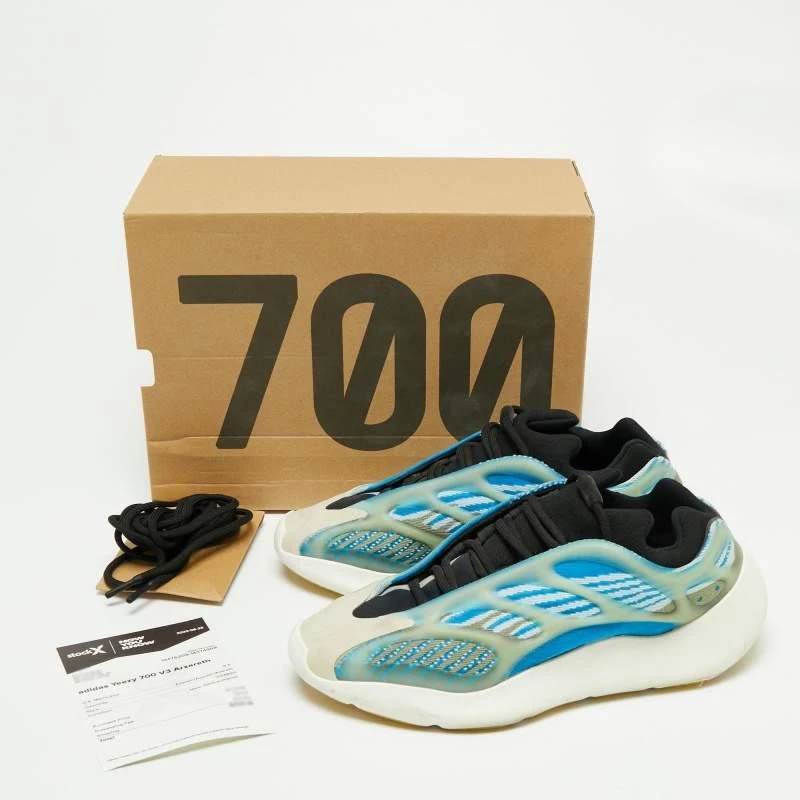 Yeezy x Adidas Blue/White Mesh And Rubber Yeezy 700 V3 Arzareth Sneakers Size 43 1/3 商品