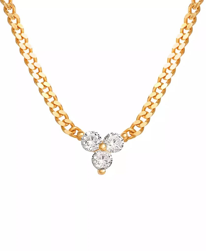 商品Giani Bernini|Cubic Zirconia Trio Collar Necklace in Gold-Plated Sterling Silver, 16" + 2" extender, Created for Macy's,价格¥954,第1张图片