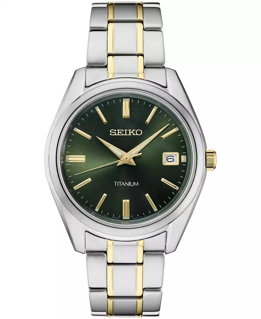 商品Seiko|Men's Essential Two-Tone Titanium Bracelet Watch 40mm,价格¥1827,第1张图片