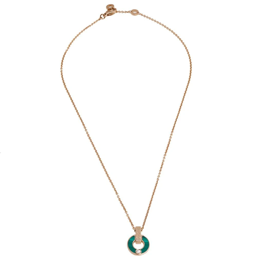 商品[二手商品] BVLGARI| Bvlgari Bvlgari Malachite Diamond 18k Rose Gold Pendant Necklace,价格¥15401,第2张图片详细描述