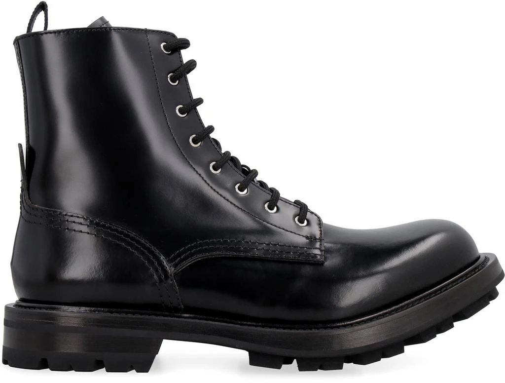 商品Alexander McQueen|ALEXANDER MCQUEEN WANDER LEATHER COMBAT BOOTS,价格¥4132,第2张图片详细描述