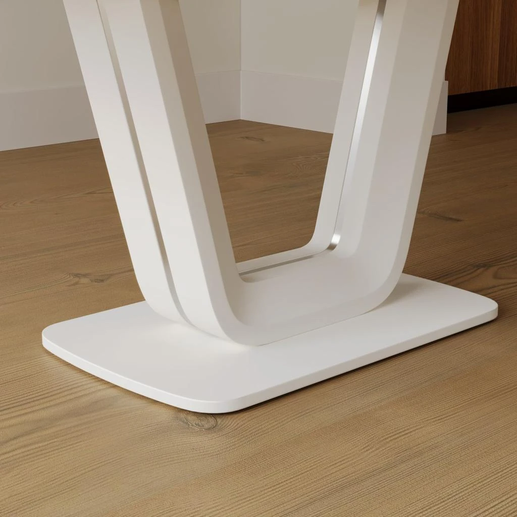 商品Streamdale Furniture|Streamdale Expandable Grey/White Dining Table, U-Legs, Home/Office,价格¥7571,第3张图片详细描述