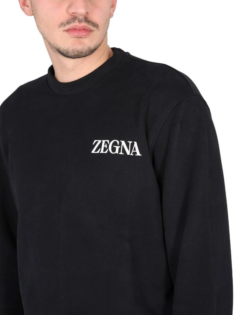 商品Zegna|Zegna Logo-Printed Crewneck Sweatshirt,价格¥2067,第4张图片详细描述