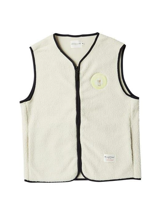 商品beyondcloset|Tennis Ball Patch Fleece Zip-up Vest,价格¥661,第1张图片
