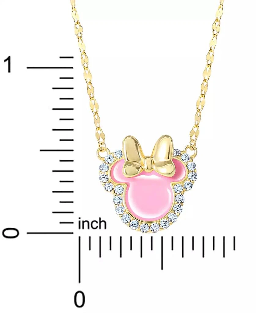 商品Disney|Cubic Zirconia & Pink Enamel Minnie Mouse 18" Pendant Necklace in 18k Gold-Plated Sterling Silver,价格¥260,第4张图片详细描述
