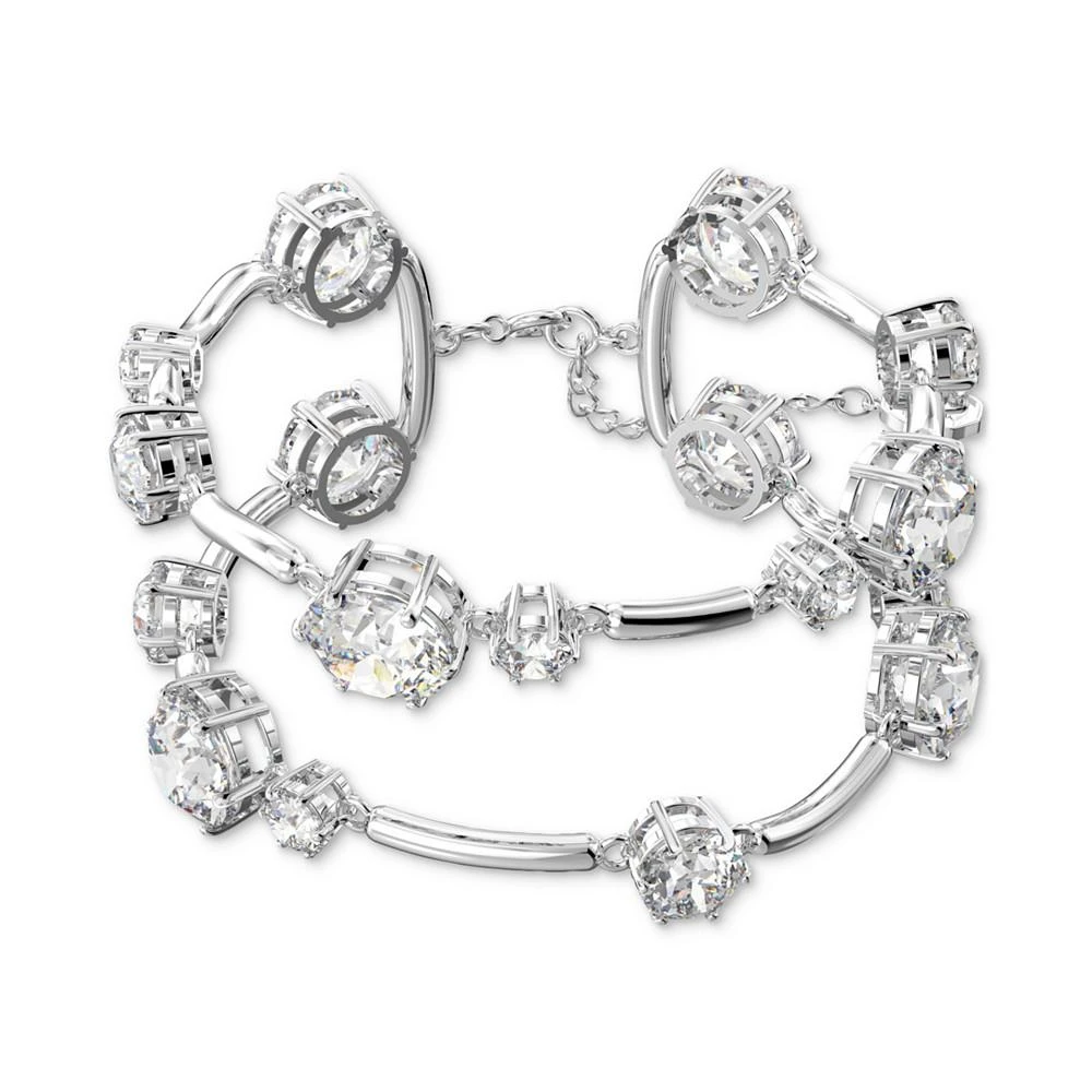 商品Swarovski|Silver-Tone Constella Crystal Two Row Bangle Bracelet,价格¥2137,第1张图片