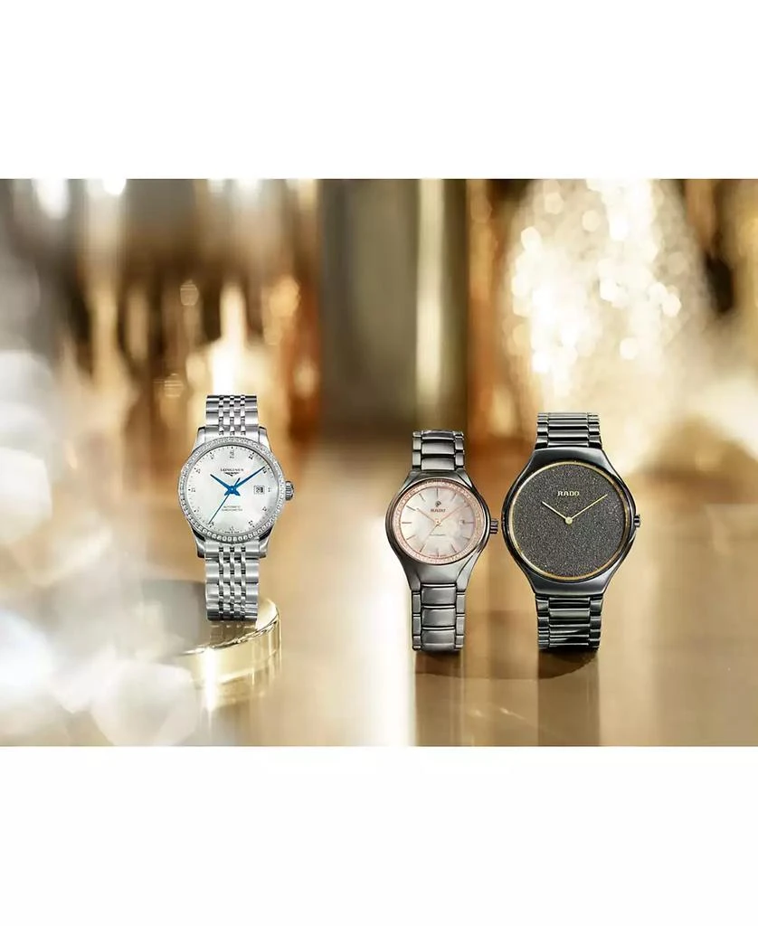 商品Longines|Women's Swiss Automatic Record Collection Diamond (1/2 ct. t.w.) Stainless Steel Bracelet Watch 30mm,价格¥35534,第5张图片详细描述