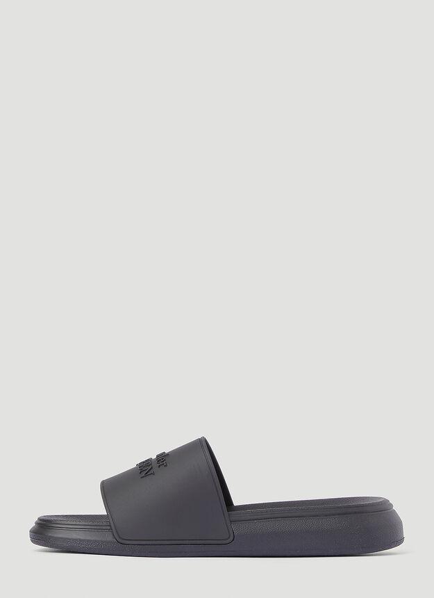 商品Alexander McQueen|Hybrid Signature Slides in Black,价格¥1246,第5张图片详细描述