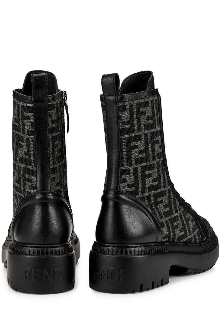 商品Fendi|Domino FF-jacquard leather biker boots,价格¥9478,第3张图片详细描述