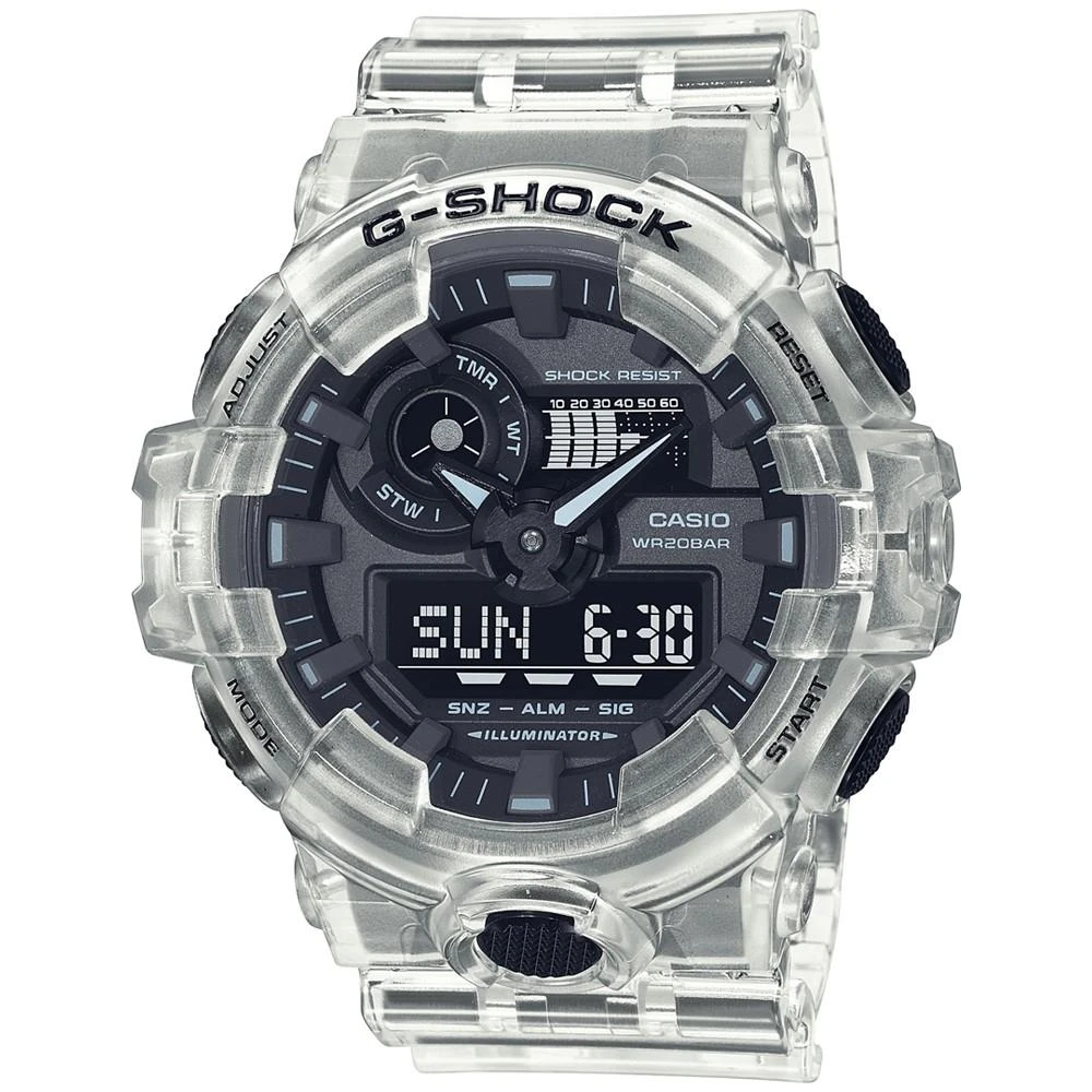 商品G-Shock|Men's Analog-Digital Clear Resin Strap Watch 53.4mm GA700SKE-7A,价格¥618,第1张图片