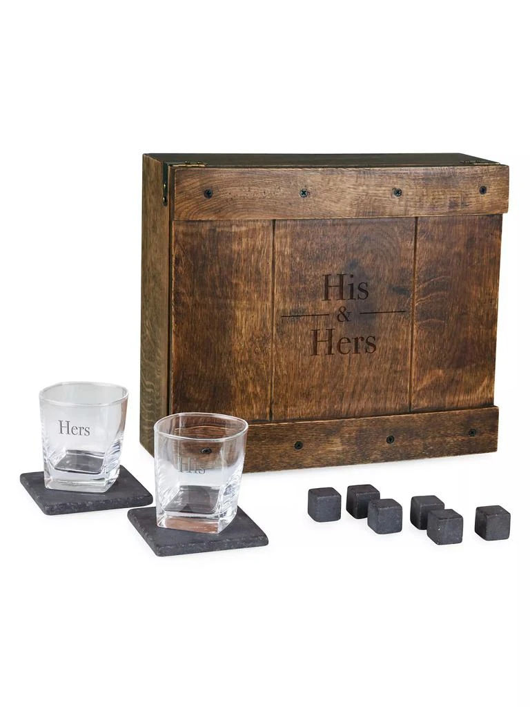 商品Picnic Time|His & Hers 11-Piece Whiskey Box Gift Set,价格¥1723,第1张图片