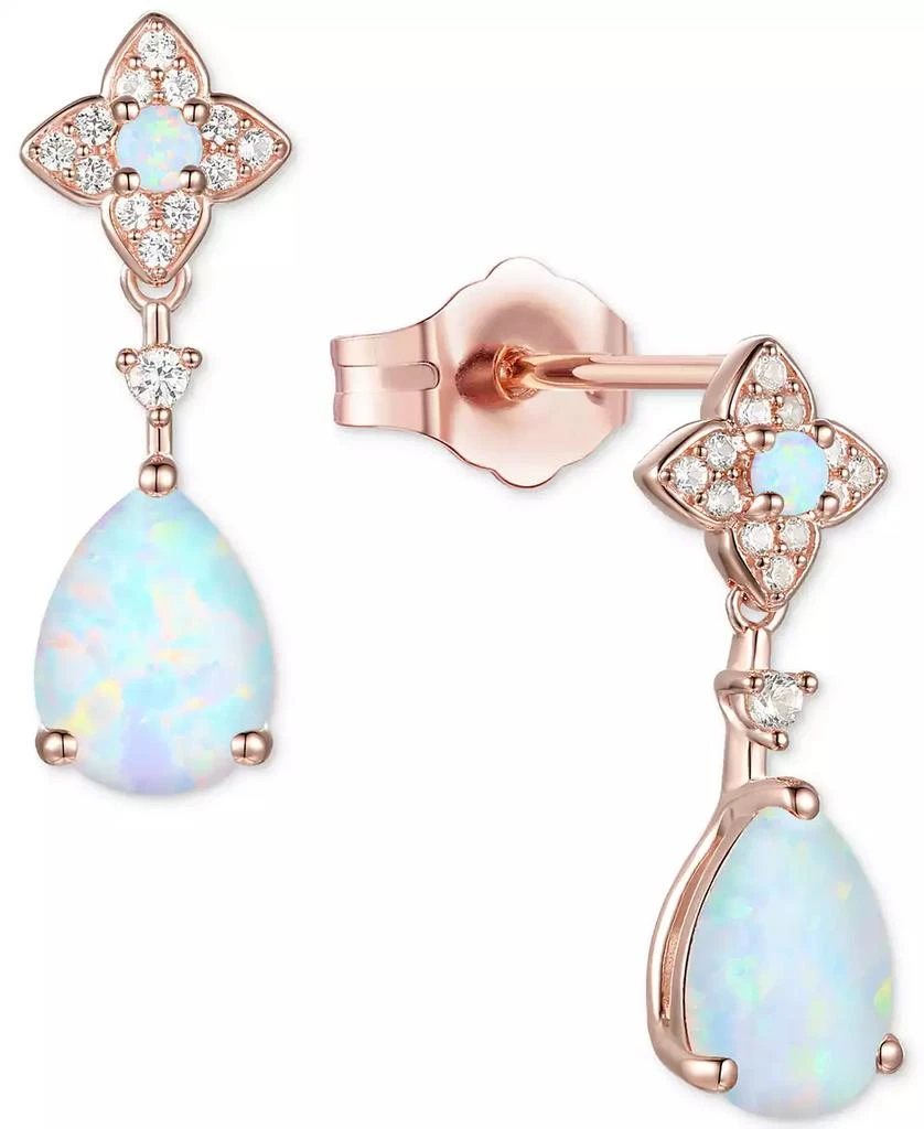 商品Macy's|Lab-Grown Opal (1/2 ct. t.w.) & Lab-Grown White Sapphire (1/10 ct. t.w.) in 14k Rose Gold-Plated Sterling Silver (Also in Lab-Grown Ruby & Lab-Grown Sapphire),价格¥281,第1张图片