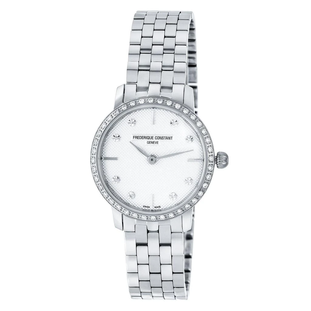 商品Frederique Constant|Frederique Constant Diamond Slimline Stainless Steel Quartz Women's Watch FC-200STDSD6B,价格¥9079,第1张图片