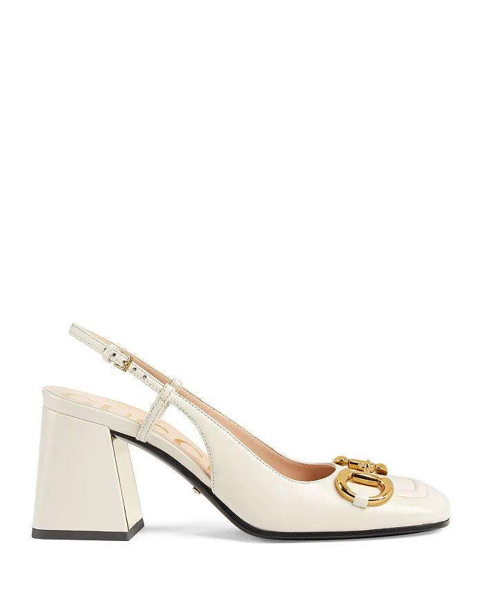 商品Gucci|Women's Baby Mid-Heel Horsebit Slingback Pumps,价格¥6910,第3张图片详细描述