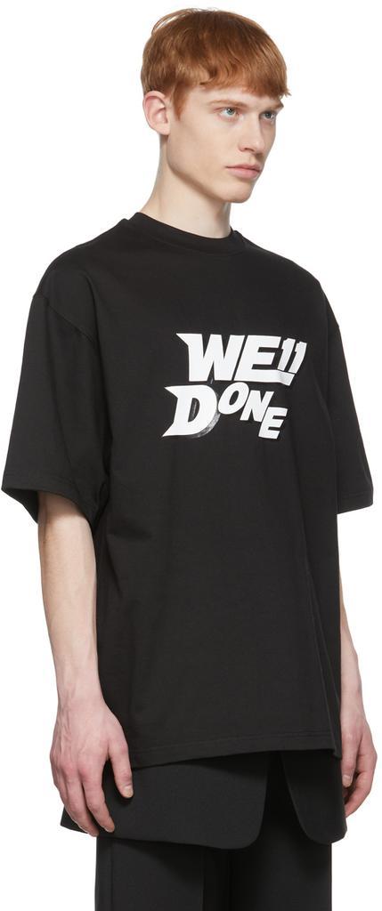 商品We11done|Black Cotton T-Shirt,价格¥2054,第4张图片详细描述